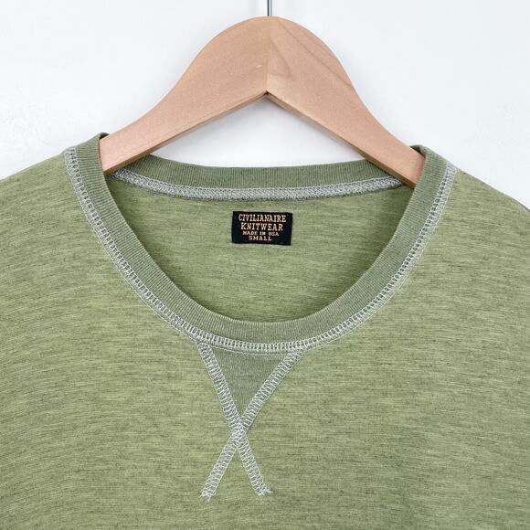 Civilianaire Men's Green Crewneck Long Sleeve Shirt - Picture 2 of 6